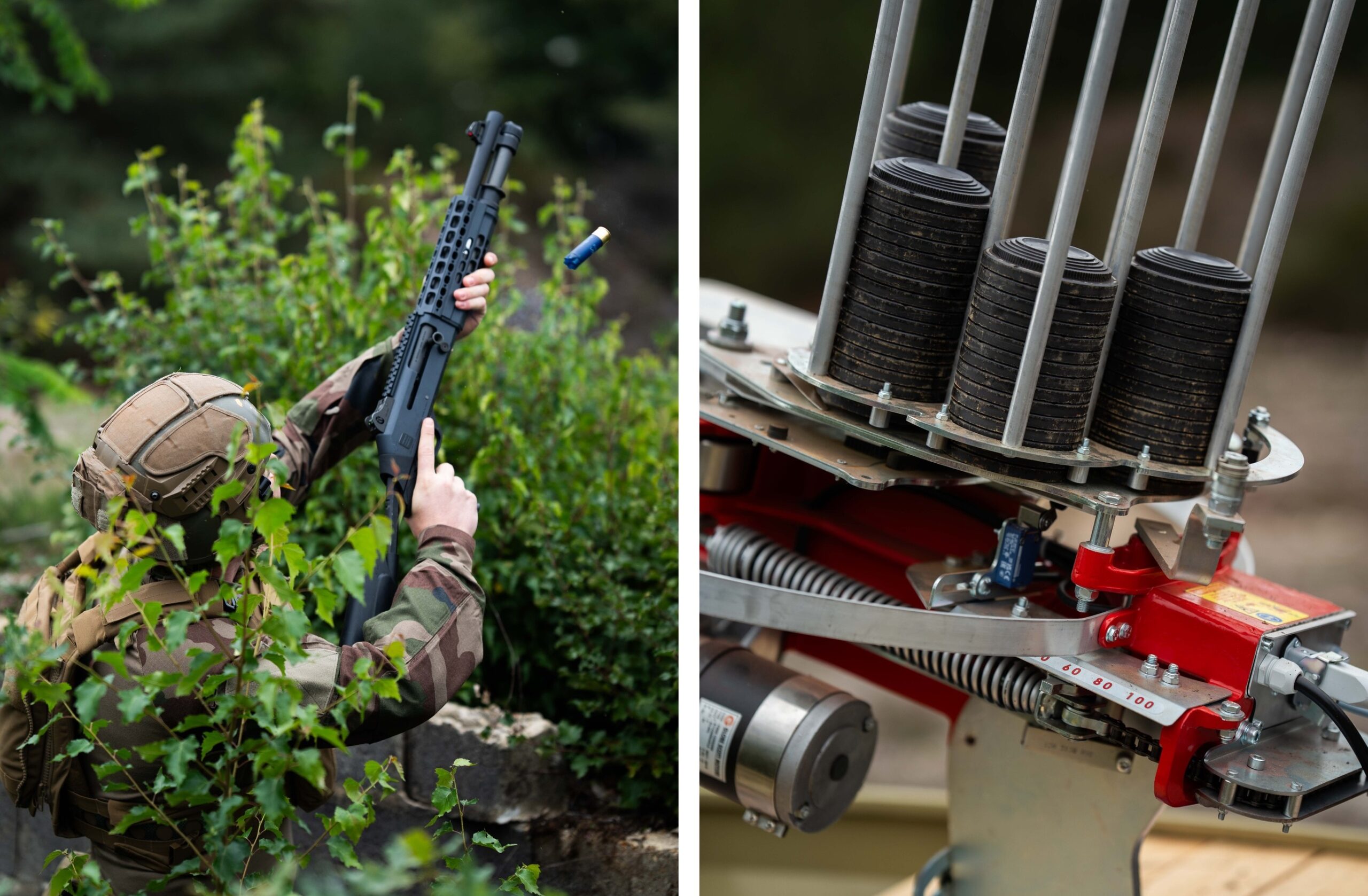 A French soldier with the 2nd Marine Infantry Regiment trains with a 12-gauge shotgun during an anti-drone live-fire exercise. Photo courtesy of the 2nd Marine Infantry Regiment.